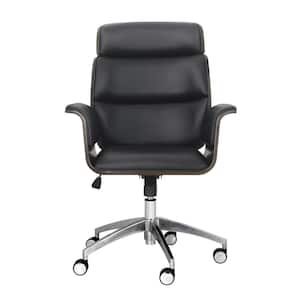 Cannonade Standard Black Faux Leather Adjustable Height Task Chair with Arms