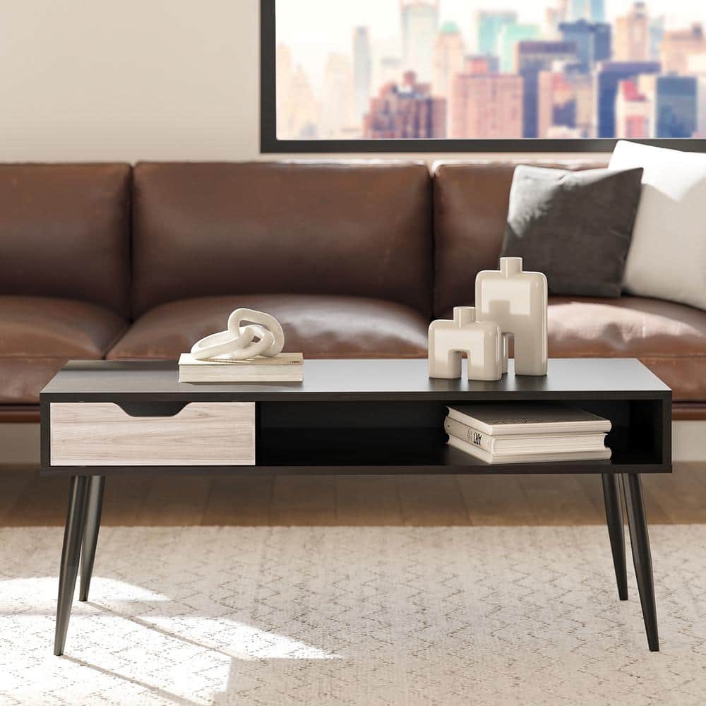 Malone, 20 in. Nightfall Oak, Rectangle, Wood Top Coffee Table