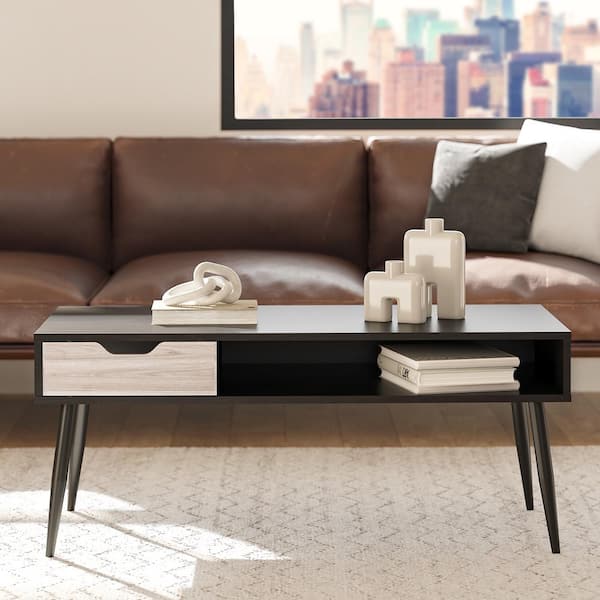 Ameriwood Home Malone, 20 in. Nightfall Oak, Rectangle, Wood Top Coffee Table