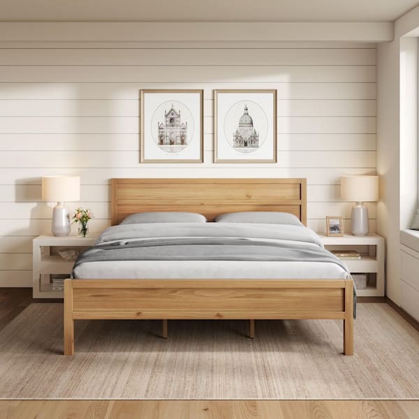 Hubert Malinda Medium Brown Wood Frame King Size Platform Bed