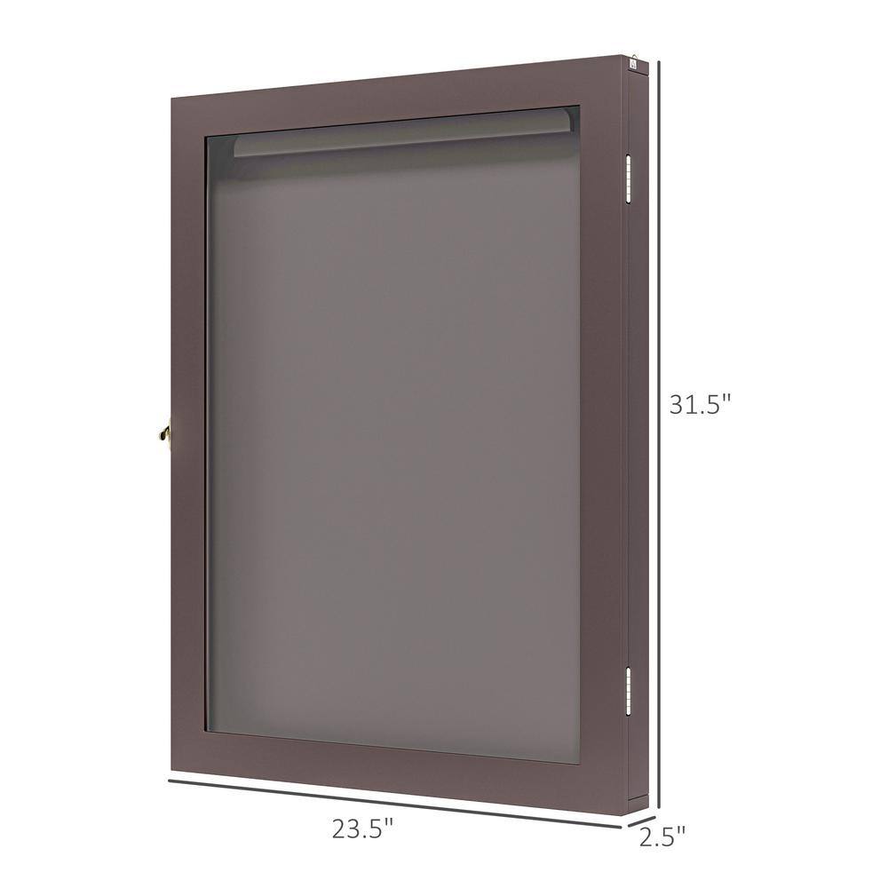 Brown Lockable Wall-Mounted Acrylic Jersey Display Case