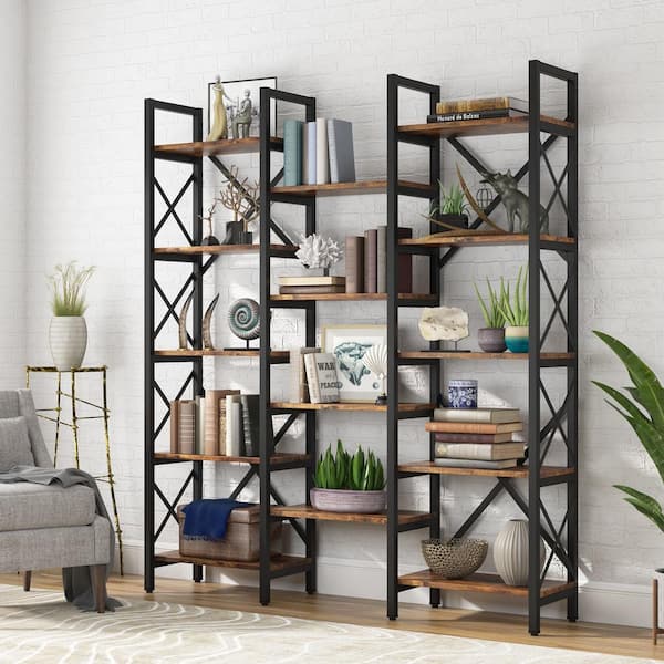 Mcombo 5 Tier Bookshelf Tall, Open Etagere Bookcase with Metal Frame —  MCombo