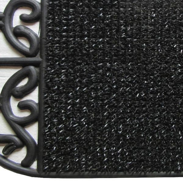 29 in. x 17.5 in. Black Rubber Outdoor Door Mat
