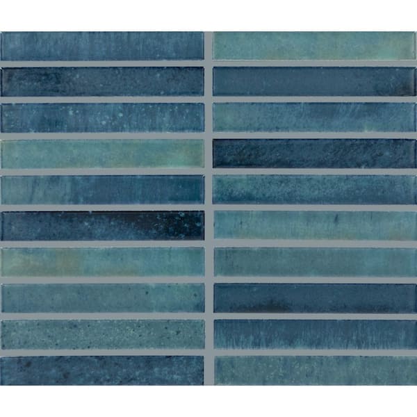 Daltile Miramo Aqua 10 in. x 12 in. Glazed Ceramic Straight Joint Mosaic Tile (8.3 sq. ft./case)