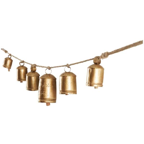 False Bell Rope Rustic Christmas Bell Decorations Bellsvlla Garland 4 Cow Bells Large ...