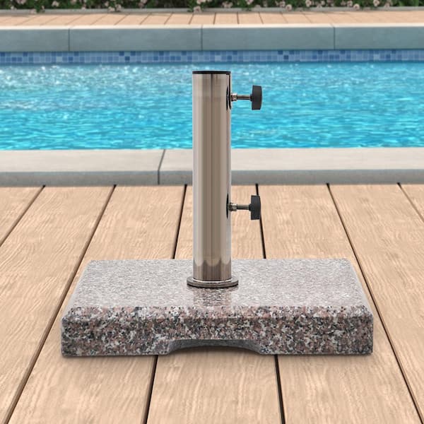 42 lbs. Square Granite Patio Umbrella Base in Gray