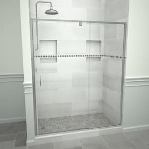 Redi Swing 5100 48 in. W x 72 in. H Framed Pivot Shower Door in Polished Chrome with Handle and Clear Glass