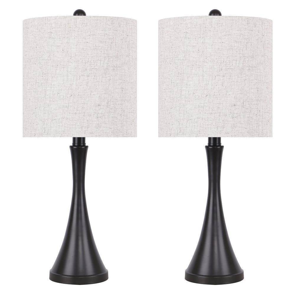 GRANDVIEW GALLERY 20 in. Oil Bronze Table Lamps with Flared Base and