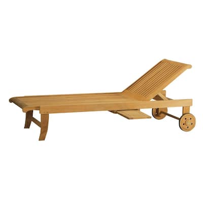 teak chaise lounge with wheels