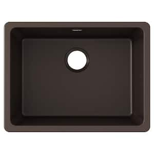 Quartz Classic Mocha Quartz 24.625 in. Single Bowl Undermount Kitchen Sink