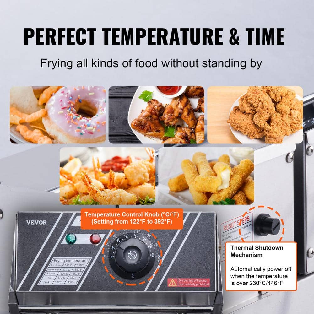 Silver Dual Basket Electric Countertop Deep Fryer