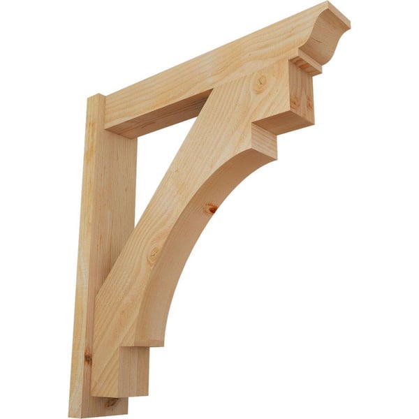 Ekena Millwork 6 in. x 34 in. x 30 in. Douglas Fir Merced Traditional Rough Sawn Outlooker