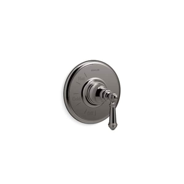 KOHLER Artifacts Rite-Temp Pressure-Balancing Valve Trim With Push-Button Diverter And Lever Handle in Vibrant Titanium