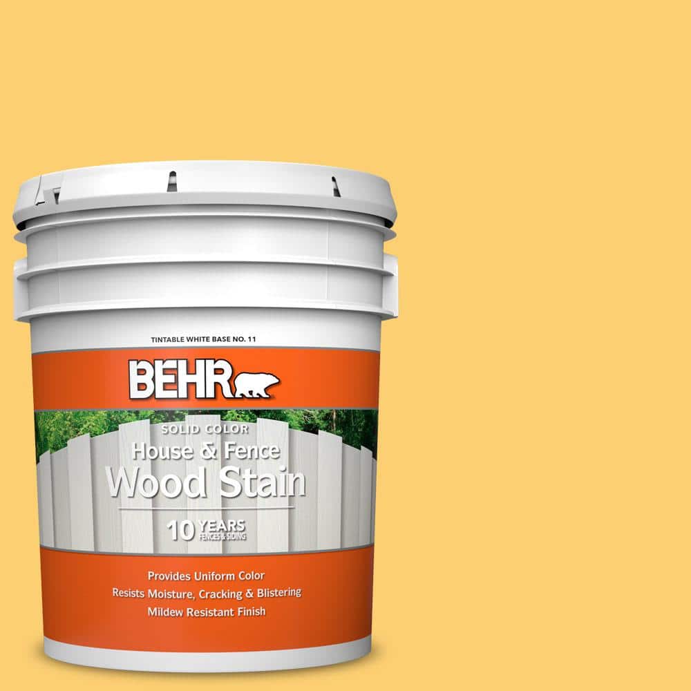 5 gal. #320B-6 Mellow Yellow Solid Color House and Fence Exterior Wood Stai