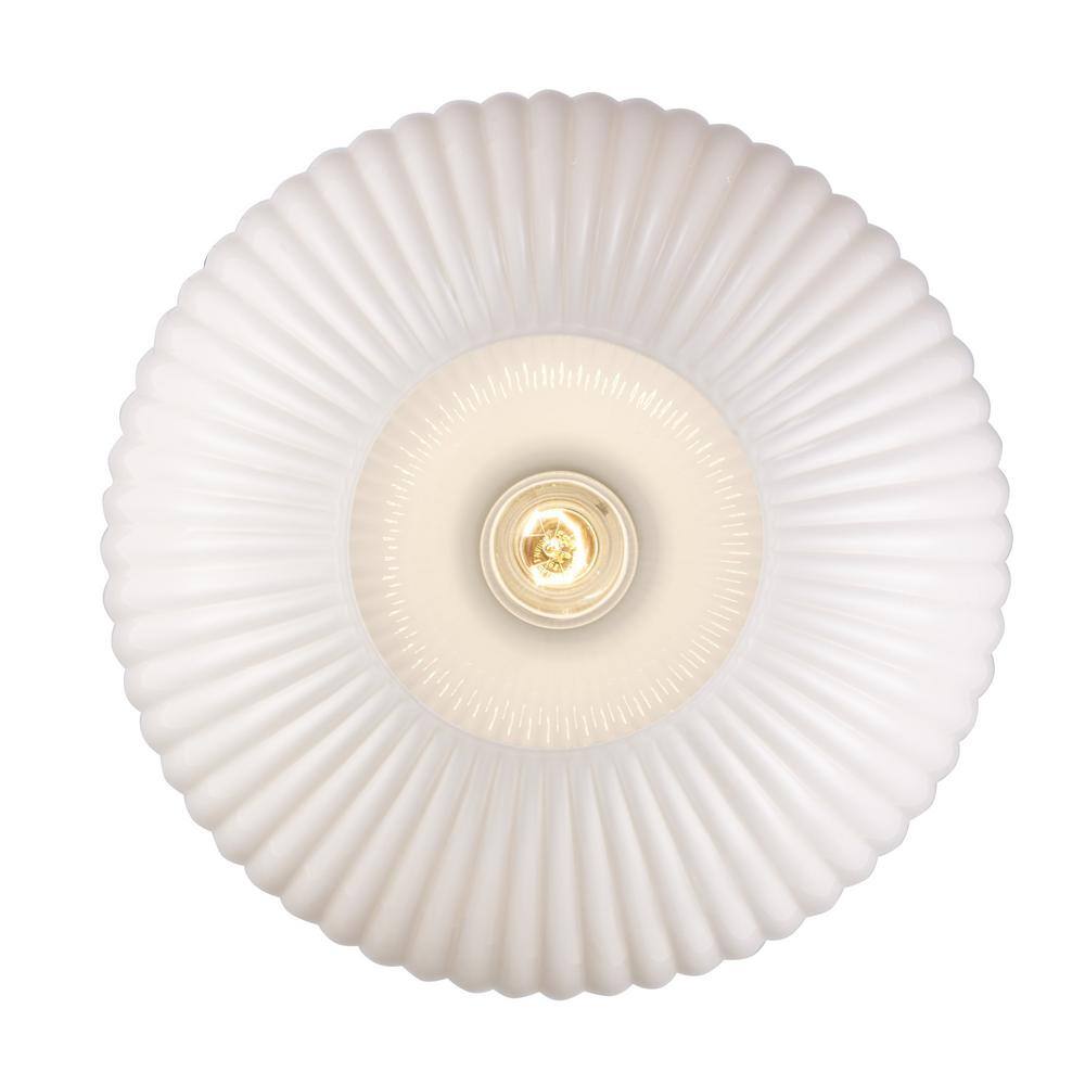 Antique Gold 12" Globe Glass Semi-Flush Ceiling Light