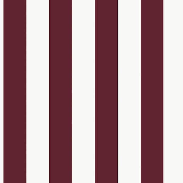 Unbranded Red/White Smart Stripes 3 Awning Stripe Matte Finish Non-Pasted Vinyl on Non-Woven Wallpaper Sample