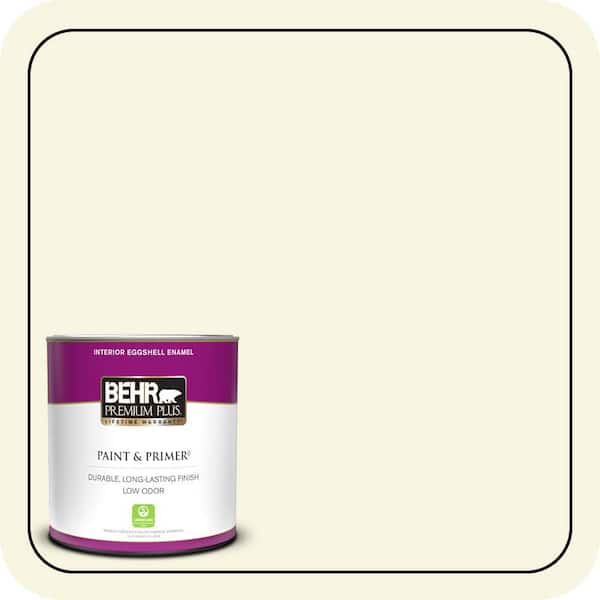 BEHR PREMIUM PLUS 1 qt. #400C-1 White Jasmine Eggshell Enamel Low Odor Interior Paint & Primer