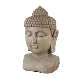 Brown Resin in Large Speckled Buddha Sculpture with Textured Base