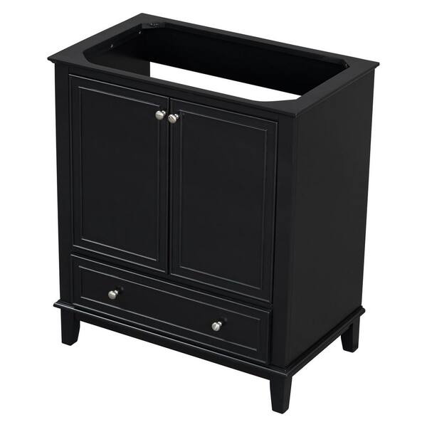 Fred 29.50 in. W x 17.80 in. D Bath Vanity Cabinet without Top in Black, including Doors and Drawer