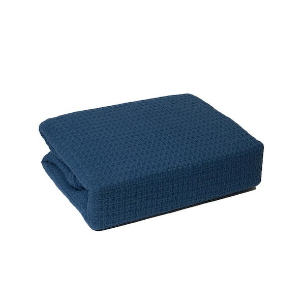 Marquis Blue Cotton Full/Queen Blanket
