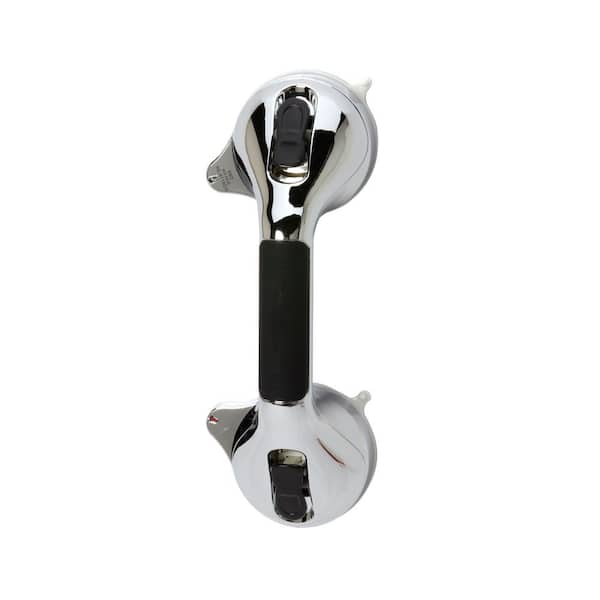 HealthSmart Suction Cup 12 in. Grab Bar with BactiX in Chrome