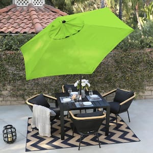 9 ft. Steel Market Push Tilt Patio Umbrella in Polyester Lime Green