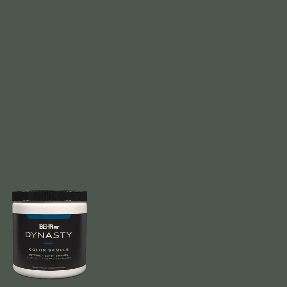 BEHR DYNASTY 8 oz. #460F-7 Hazel Woods Satin Enamel Stain-Blocking ...