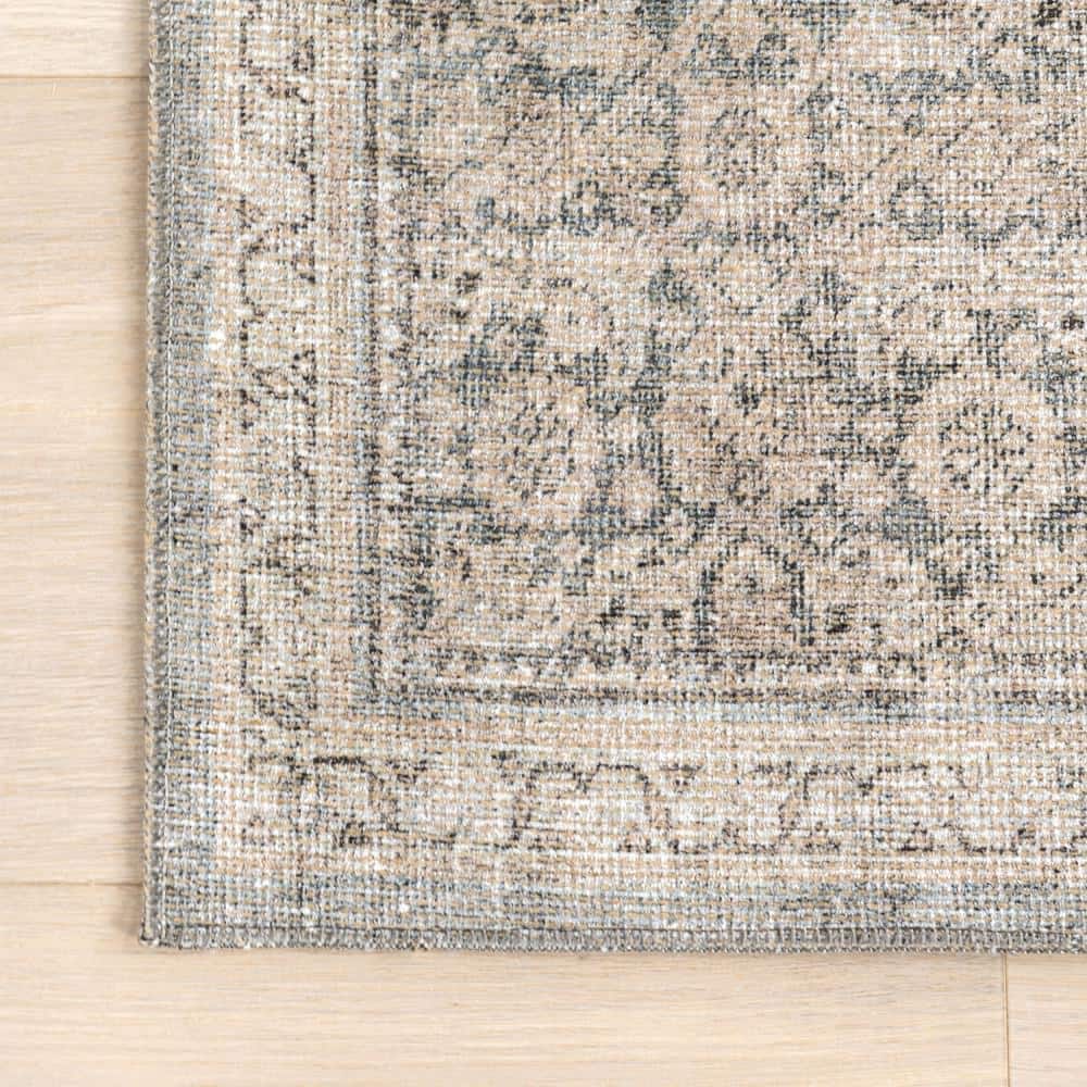 Hillstone Gray Rectangular Synthetic Vintage Medallion Area Rug