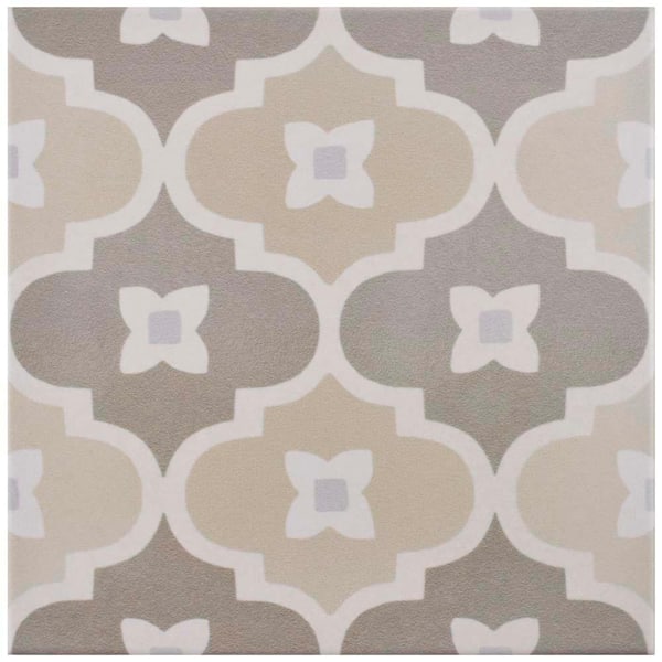 Merola Tile Caprice Pastel Bowtie 7-7/8 in. x 7-7/8 in. Porcelain Floor and Wall Take Home Tile Sample