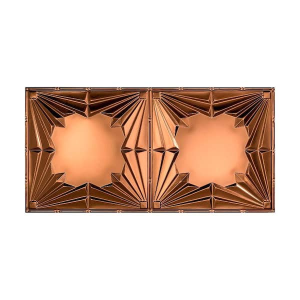Fasade Art Deco 2 ft. x 4 ft. Glue Up PVC Ceiling Tile in Oil Rubbed Bronze