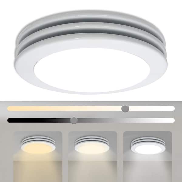 Akicon 1480NL Satin White 80 CFM 2-Sones Celling Bathroom Exhaust Fan with Light, 15-Watt Dimmable 3CCT LED Light