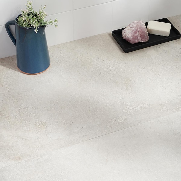 Hudson Silver 23.69 in. x 47.07 in. Matte Porcelain Floor and Wall Tile (15.50 sq. ft. / Case)