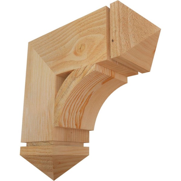 Ekena Millwork 6 in. x 18 in. x 18 in. Douglas Fir Thorton Arts and Crafts Rough Sawn Bracket