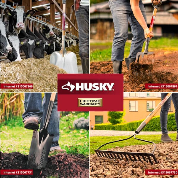 Husky 2-Piece Wood Handle Garden Tool Set (Ice Scraper and