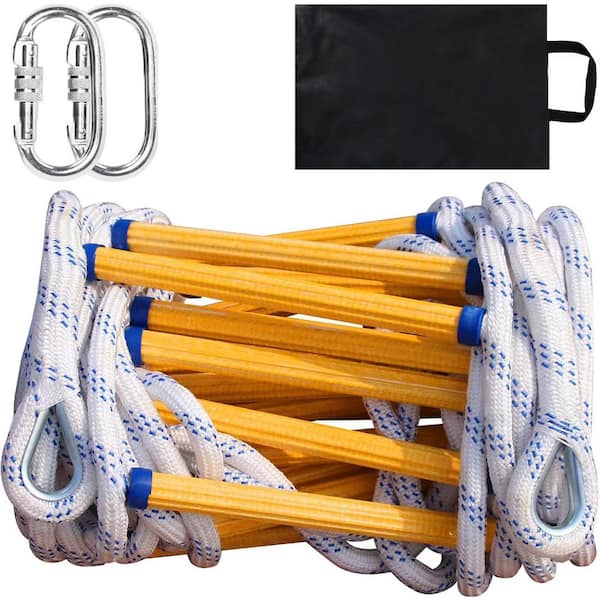 32 ft. 3-Story Emergency Fire Escape Ladder High Load Capacity Up to 2000 lbs. Quick Deploy and Easy Storage