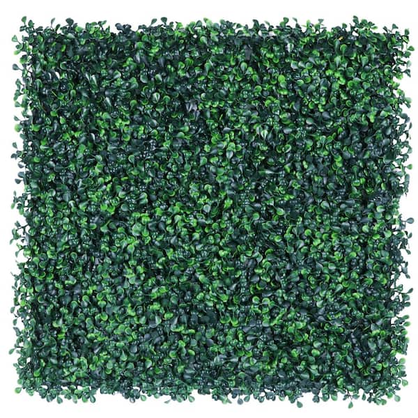Unbranded 1.5 in. 12-Piece 20 in. x 20 in. Artificial Boxwood Hedge PE Faux Topiary Panel Backdrop Grass Wall Indoor Outdoor Decor