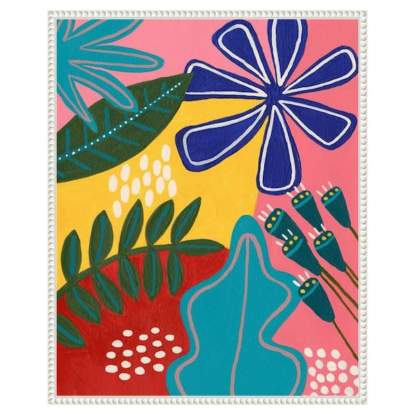 Amanti Art Bold Tropica II by Regina Moore 1 Piece Floater Frame Canvas Giclee Abstract Art Print 28 in. x 23 in.