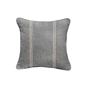 Sorra Home Sunbrella Lengthen Stone Square Outdoor Throw Pillow