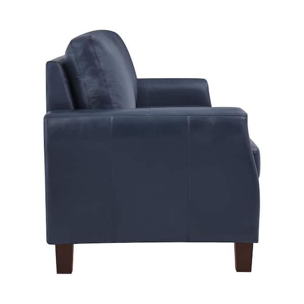 OrangeOne Sampson 84 in. Genuine Leather Square Arms 3-Seat Sofa