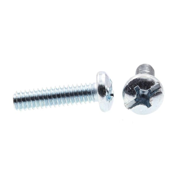 Prime-Line 1/4 in.-20 x in. Zinc Plated Steel Phillips/Slotted  Combination Drive Pan Head Machine Screws (100-Pack) 9009516 The Home  Depot