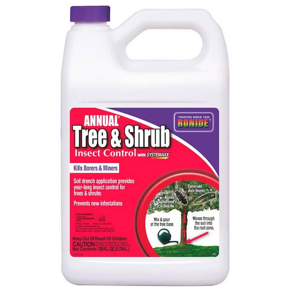 Bonide Annual Tree and Shrub Insect Control with Systemaxx, 128 oz. Concentrate, Year Long Protection and Insect Killer
