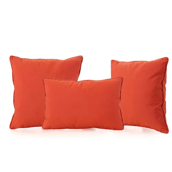 Pillow Perfect Outdoor Sundeck Throw Pillow Set - Orange - 20636908
