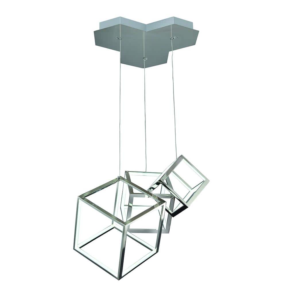 Rex II 40-Watt Integrated LED Nickel Geometric Pendant