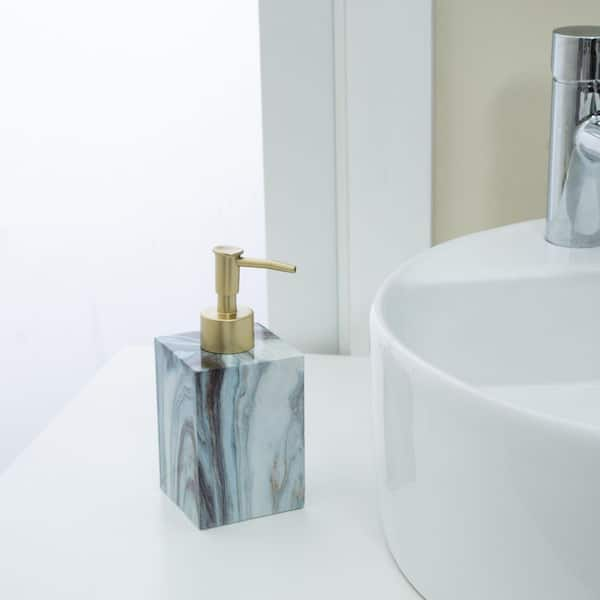 Pure Soap Freestanding Soap Dispenser 17 FL OZ in Glass and Bamboo 62127101  - The Home Depot