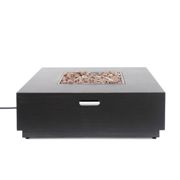 39 in. 50000 Btu Dark Gray Iron Square Fire Pit