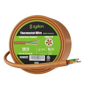 100 ft. 18/5 Brown Solid Bare Copper CMR/CL3R Thermostat Wire