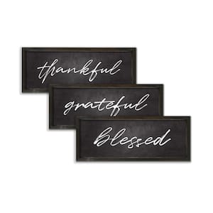 Thankful Grateful Blessed Farmhouse (Set of 3) Decorative Signs 7 in. x 20 in.