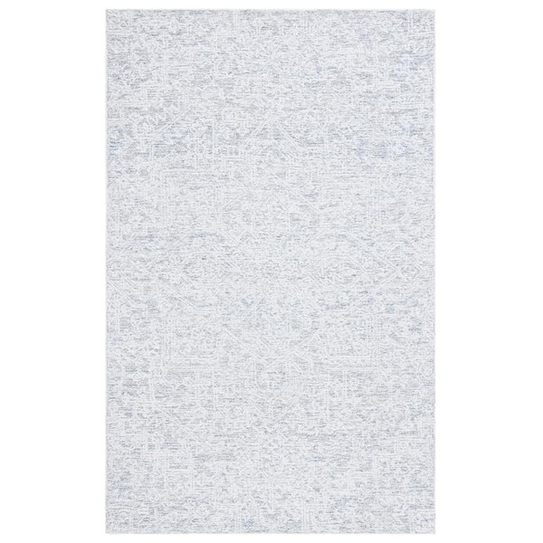 SAFAVIEH Ebony Gray/Ivory 5 ft. x 8 ft. Floral Area Rug