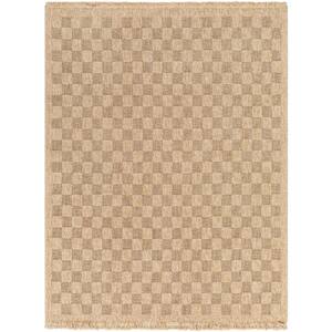 Livabliss Mirage Tan/Black Checkered 8 ft. x 10 ft. Indoor/Outdoor Area ...