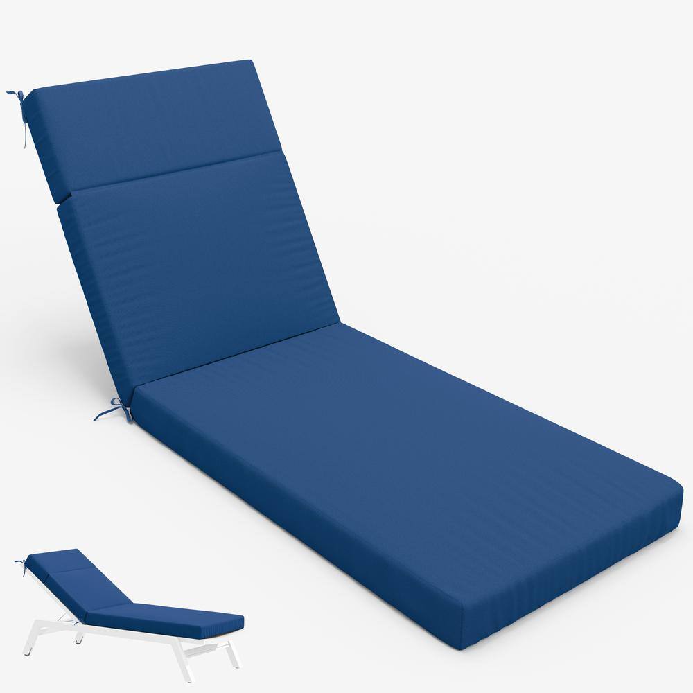 71 in. x 21 in. x 4 in. Outdoor Water-Resistant Replacement Chaise Lounge Seat Cushion Blue price history on PriceWatchPro